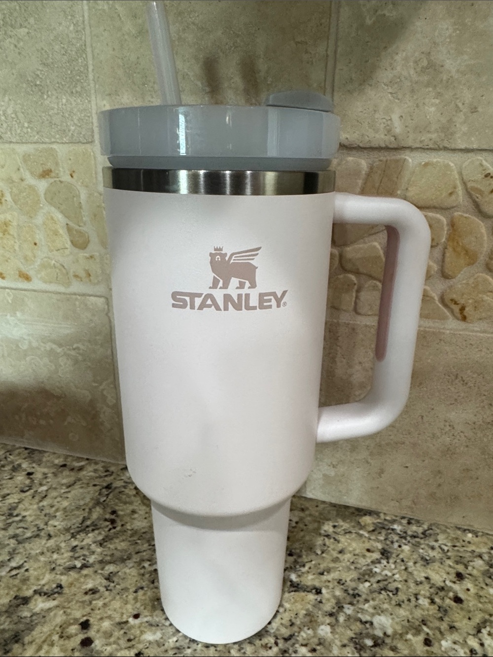 Stanley Pale Pink Insulated Travel Mug with Handle